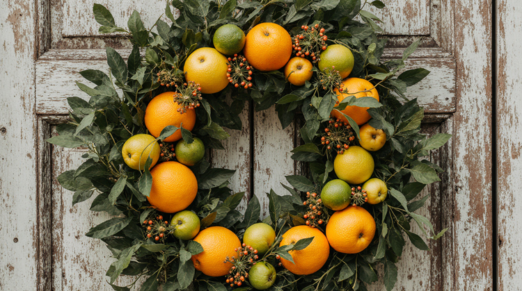Vibrant Citrus Door Wreath